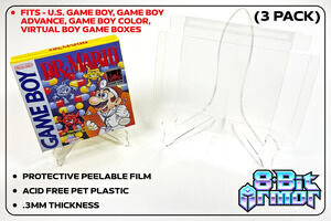3 Box Protectors for Nintendo Game Boy Virtual / Advance / Color Boxes Cases